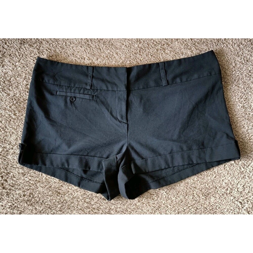 Y2K Tailored Dress Short Shorts Women Size 22 Black Cuffed Wide Waist Star Style